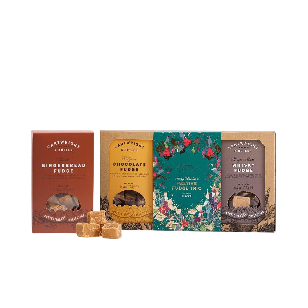 Cartwright & Butler Merry Christmas Trio Of Fudge 525g